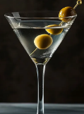Martini dry (Gin Bombay, vermouth blanco, aceituna)