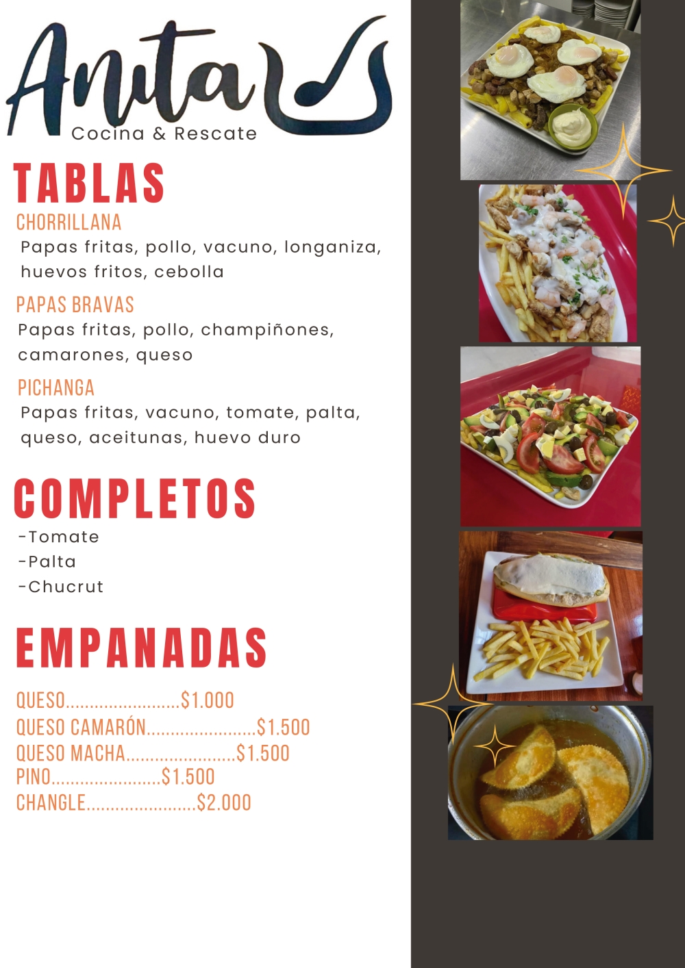 Tablas, Completos y Empanadas